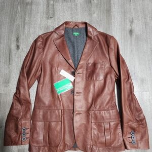 Leather jacket ( United Colors of Benetton), M/L